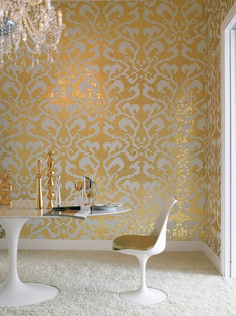 Damasco Oro Giallo, Winter Flowers Oro Nero, Righe Bianche (Carlo Dal Bianco) — Milan
