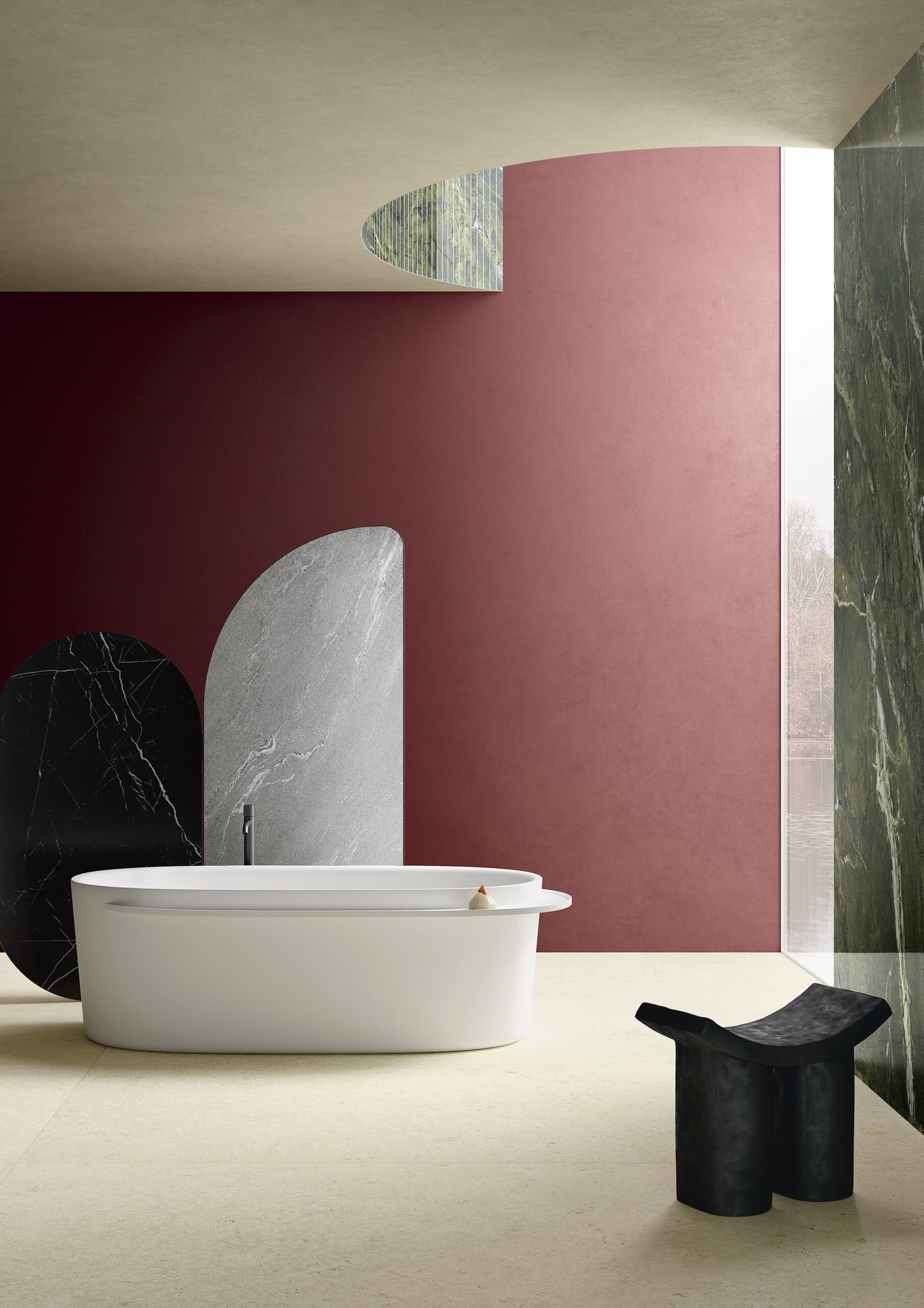 Pietre Maximum Luna Limestone et Marmi Maximum Verde Fantastico